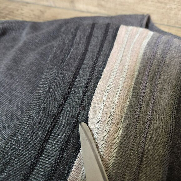 Eileen Fisher XS Gray Tunic Sweater w Matching Scarf Colorblock Sleeves Tencel - Picture 14 of 15